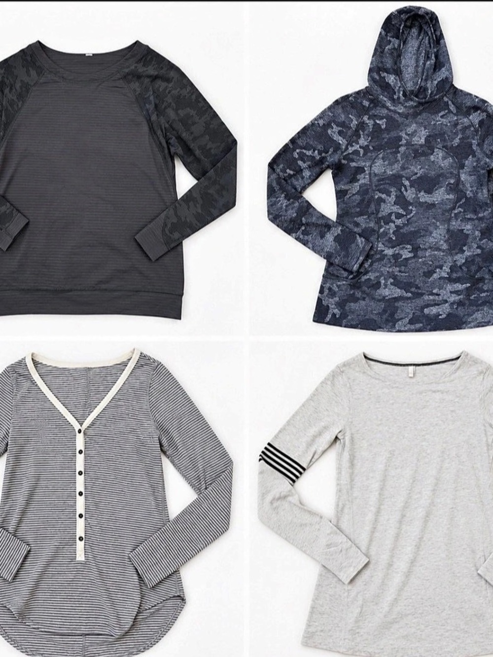 Lululemon Set of 4 Women's Long-Sleeve Tops Set Gray & Black